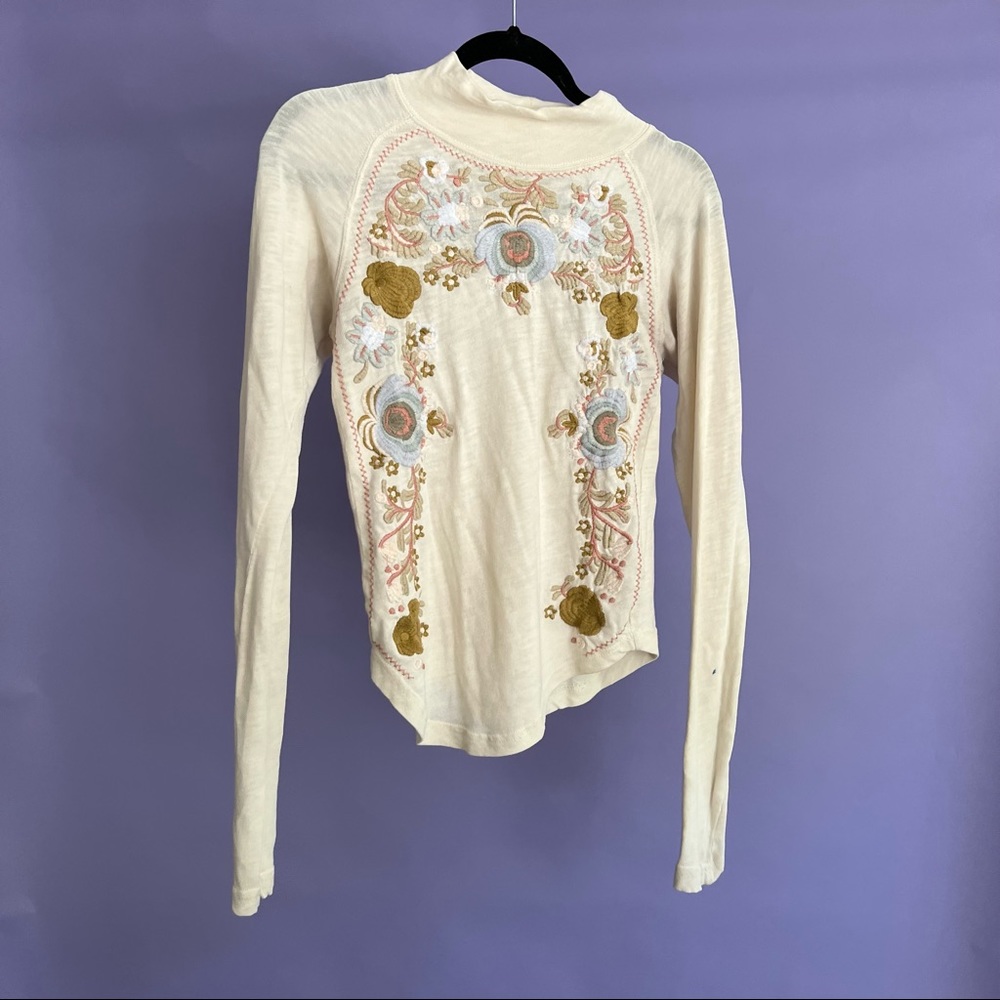 Free People Embroidered Long Sleeve